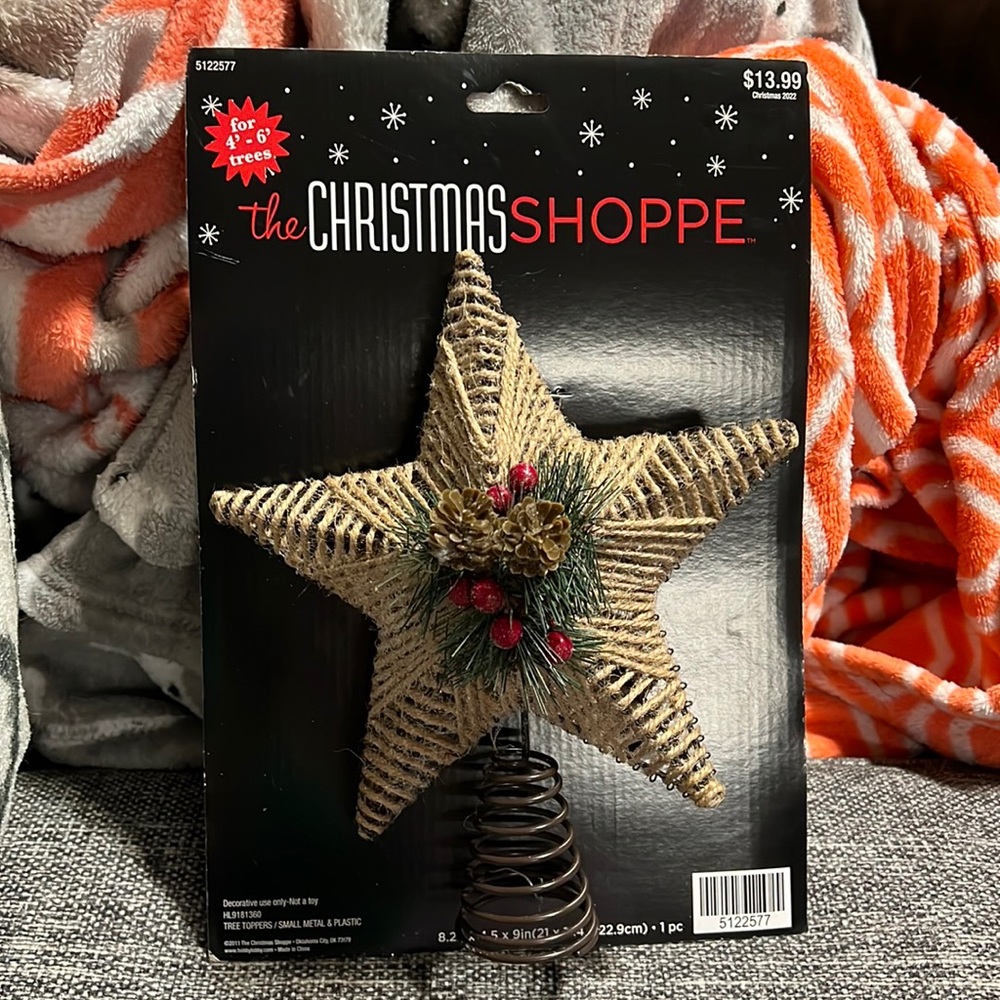NWT The Christmas Shoppe Tree Topper
